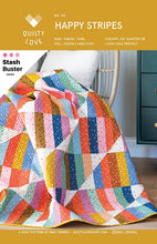 Load image into Gallery viewer, Happy Stripes is fast, easy and best of all, Stash Friendly! This quick strip pieced quilt is part of the Quilty Love stash buster series. Paper pattern available at globalfibershop.com.