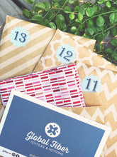 Load image into Gallery viewer, 2025 Quilter's Advent Calendar/Countdown Box. Filled with individually wrapped Fat Quarters and surprises. Available at globalfibershop.com.