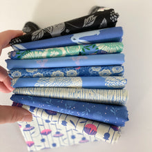 Load image into Gallery viewer, Backyard, brought to you by RSS designer Sarah Watts, features a vibrant color palette of blues and fuschia pinks and celebrates the flora, fauna and creatures found in our backyards. Available at globalfibershop.com.