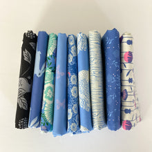 Load image into Gallery viewer, Backyard, brought to you by RSS designer Sarah Watts, features a vibrant color palette of blues and fuschia pinks and celebrates the flora, fauna and creatures found in our backyards. Available at globalfibershop.com.