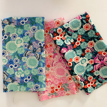 Load image into Gallery viewer, Backyard, brought to you by RSS designer Sarah Watts, features a vibrant color palette of blues and fuchsia pinks and celebrates the flora, fauna and creatures found in our backyards. Available at global fiber shop.com.