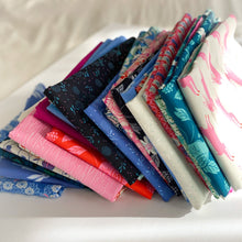 Load image into Gallery viewer, Backyard, brought to you by RSS designer Sarah Watts, features a vibrant color palette of blues and fuschia pinks and celebrates the flora, fauna and creatures found in our backyards. Available at globalfibershop.com.