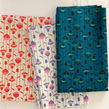 Load image into Gallery viewer, Backyard, brought to you by RSS designer Sarah Watts, features a vibrant color palette of blues and fuschia pinks and celebrates the flora, fauna and creatures found in our backyards. Available at globalfibershop.com.