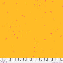 Load image into Gallery viewer, Yellow fabric with small pink objects patterns, with ruler