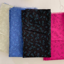 Load image into Gallery viewer, Backyard, brought to you by RSS designer Sarah Watts, features a vibrant color palette of blues and fuschia pinks and celebrates the flora, fauna and creatures found in our backyards. Available at globalfibershop.com.