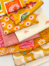 Load image into Gallery viewer, Flowerland, brought to you by Ruby Star Society, designer Melody Miller, features a vibrant color palette blue, green, pink and gold - and her signature floral and butterfly prints. Available at globalfibershop.com.