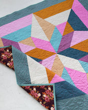 Load image into Gallery viewer, Colorful geometric quilt with star pattern on a white background. Arete Quilt bundle in Jewel by Eudaimonia Studio, available at globalfibershop.com.