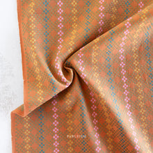 Load image into Gallery viewer, Woven fabric with geometric design. Embrace the charm of the rainbow with Fableism Supply Co’s ‘Lucky Loom’ fabric collection—a dazzling fusion of mixed weight wovens inspired by moments of serendipity. This collection’s palette radiates warmth and whimsy, featuring golden yellows, soft pinks, earthy greens, tranquil blues, and rich purples, each reminiscent of the colors in a lucky rainbow. Available at globalfibershop.com.