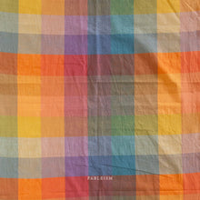 Load image into Gallery viewer, When you think light and cheery, think Lumiere. Fableism Supply Co.'s brand new wide-width 100% cotton collection with rainbows galore. Made with the apparel sewist in mind, they created these sunshiny cottons in a sweeping bouquet of prismatic rainbow color. Go bold or go retro! These wide width plaids and checkers will make for dazzling pieces. Available at globalifbershop.com.