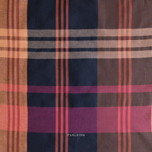 Load image into Gallery viewer, Plum, Navy and Tangerine plaid from Lumiere Collection by Fableism Supply Co. available at globalfibershop.com.