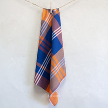Load image into Gallery viewer, Tangerine and Royal blue plaid from Fableism Supply Co. available at globalfibershop.com.