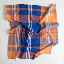 Load image into Gallery viewer, Tangerine and Royal blue plaid from Fableism Supply Co. available at globalfibershop.com.
