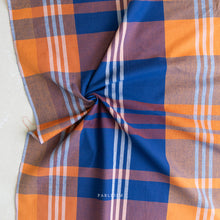 Load image into Gallery viewer, Tangerine and Royal blue plaid from Fableism Supply Co. available at globalfibershop.com.