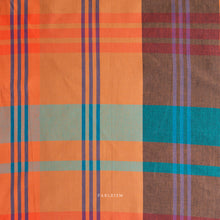 Load image into Gallery viewer, Tangerine and teal plaid from Lumiere by Fableism Supply Co. available at globalfibershop.com.