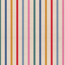 Load image into Gallery viewer, Multicolored striped pattern on a textured fabric background