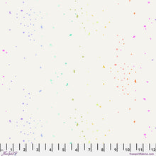 Load image into Gallery viewer, Colorful confetti pattern on a white background with a fabric swatch at the bottom.