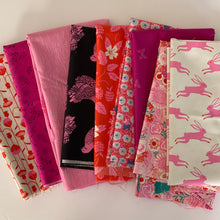 Load image into Gallery viewer, Backyard, brought to you by RSS designer Sarah Watts, features a vibrant color palette of blues and fuschia pinks and celebrates the flora, fauna and creatures found in our backyards. Available at globalfibershop.com.