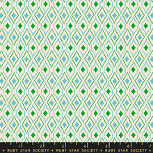 Load image into Gallery viewer, Flowerland, brought to you by Ruby Star Society designer Melody Miller, features a vibrant color palette blue, green, pink and gold - and her signature floral and butterfly prints. Available at globalfibershop.com.