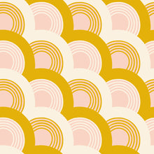 Load image into Gallery viewer, Flowerland, brought to you by Ruby Star Society designer Melody Miller, features a vibrant color palette blue, green, pink and gold - and her signature floral and butterfly prints. Available at globalfibershop.com.