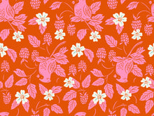 Load image into Gallery viewer, Backyard, brought to you by RSS designer Sarah Watts, features a vibrant color palette of blues and fuschia pinks and celebrates the flora, fauna and creatures found in our backyards. Available at globalfibershop.com.