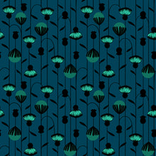 Load image into Gallery viewer, Backyard, brought to you by RSS designer Sarah Watts, features a vibrant color palette of blues and fuschia pinks and celebrates the flora, fauna and creatures found in our backyards. Available at globalfibershop.com.