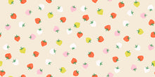 Load image into Gallery viewer, Pattern of strawberries on a beige background