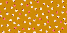 Load image into Gallery viewer, Pattern of small strawberries on a gold background