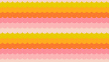 Load image into Gallery viewer, Yellow, orange and Pink scalloped stripe from Poolside Too by Ruby Star Society. Available at globalfibership.com.