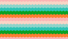 Load image into Gallery viewer, Pink, Blue, Green and Orange scalloped stripe from Poolside Too by Ruby Star Society. Available at globalfibershop.com.