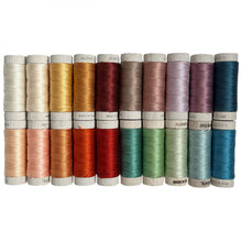 Load image into Gallery viewer, Aurifil's brand new 100% cotton 8wt thread in 20 brilliant hues is curated by Suzy Quilts. Available at globalfibershop.com.