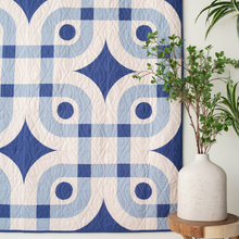 Load image into Gallery viewer, Inspired by a beautiful tile in her grandmother's Dominican Republic home, we love the movement and flow in this wonderfully bold design.Mercado Quilt Kits by Sewsupisous available at globalfibershop.com.