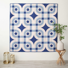 Load image into Gallery viewer, Inspired by a beautiful tile in her grandmother's Dominican Republic home, we love the movement and flow in this wonderfully bold design.Mercado Quilt Kits by Sewsupisous available at globalfibershop.com.