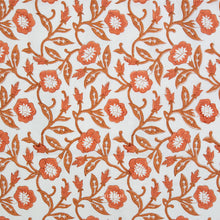 Load image into Gallery viewer, Pattern of red flowers and leaves on a white background. Available at globalfibershop.com.