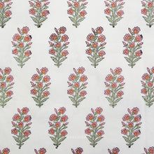 Load image into Gallery viewer, Floral fabric on a white background. Indian Block Prints available at globalfibershop.com.