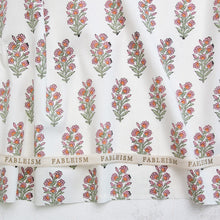 Load image into Gallery viewer, Floral fabric on a white background. Indian Block Prints available at globalfibershop.com.