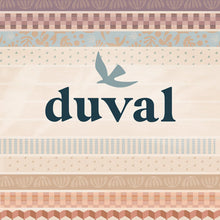 Load image into Gallery viewer, Duval features subtle tonal prints and bold graphic designs in a palette of cool neutrals and rich shades of navy, cream, black and soft lavenders and pale blues. Available at globalfibershop.com
