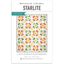 Load image into Gallery viewer, The Starlite Quilt Pattern is a wonderful scrap buster pattern. Fabric requirements are included in this listing. Global Fiber Shop also curated the Shining Bright bundle to go with this pattern. Paper pattern available at globalfibershop.com.