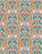 Load image into Gallery viewer, Wintertide | Peacock on linen with copper metallic