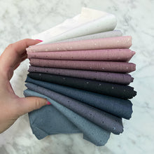 Load image into Gallery viewer, Seedling from Katarina Roccella for Art Gallery Fabrics features 10 subtle basics in beautifully mood violet blue ombre. Available at globalfibershop.com