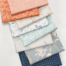 Load image into Gallery viewer, Get swept away by a seascape of textural prints in shades of slate blue, parchment, apricot and tawny tan. Inspired by Katarina’s treasured memories of days spent along the coast and heartfelt family traditions. Sold at globalfibershop.com.