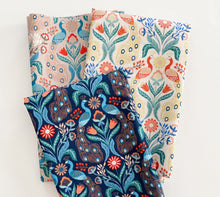 Load image into Gallery viewer, Wintertide | Peacock on linen with copper metallic