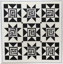 Load image into Gallery viewer, Black and White Shining Star quilt kit for Suzy Quilts sold at Global Fiber Shop.