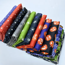 Load image into Gallery viewer, Haunted House | Pumpkin faces on orange