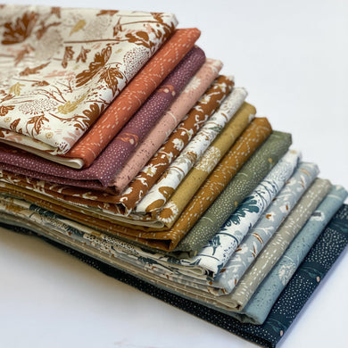 The natural earth tones in Lissee Teehee's Summer Folk are the perfect nod to the late summer/early fall season. Summer Folk features sophisticated wildflower showcase prints paired with smaller scale blenders.  Available at globalfibershop.com.