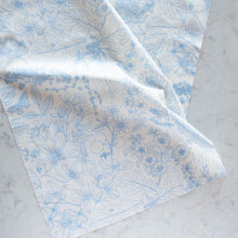 Load image into Gallery viewer, Gander the trees that produce the most beautiful of blooms, attracting lovely birds, butterflies, and bees to drink nectar, play in pollen, and seek shelter in their branches. Flowering trees features 13 prints on undyed organic cotton poplin. Sold at globalfibershop.com