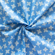 Load image into Gallery viewer, Gander the trees that produce the most beautiful of blooms, attracting lovely birds, butterflies, and bees to drink nectar, play in pollen, and seek shelter in their branches. Flowering trees features 13 prints on undyed organic cotton poplin. Sold at globalfibershop.com