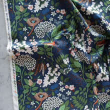 Load image into Gallery viewer, Gander the trees that produce the most beautiful of blooms, attracting lovely birds, butterflies, and bees to drink nectar, play in pollen, and seek shelter in their branches. Flowering trees features 13 prints on undyed organic cotton poplin. Sold at globalfibershop.com
