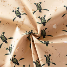 Load image into Gallery viewer, Turtles trek past a beach with shells printed on 100% GOT certified organic cotton poplin for Birch Fabrics.