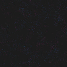 Load image into Gallery viewer, Speckled, brought to you by RSS designer Rashida Coleman Hall, features subtle speckled, (some metallic) blenders. We liken "speckled" to your happiest accident paint splatter turned perfect fabric background or blender. Onyx features a black background with blue and purple speckles.