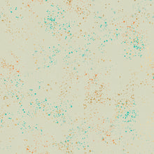 Load image into Gallery viewer, Speckled, brought to you by RSS designer Rashida Coleman Hall features subtle speckled, some metallic, blenders.  We liken &quot;speckled&quot; to your happiest accident paint splatter turned perfect fabric background or blender. Shell is a cream background with blue and gold speckles.
